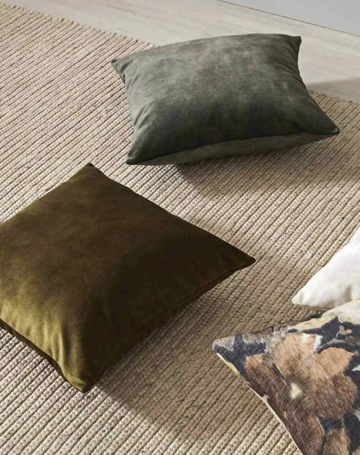 Ava Velvet Cushion - Moss