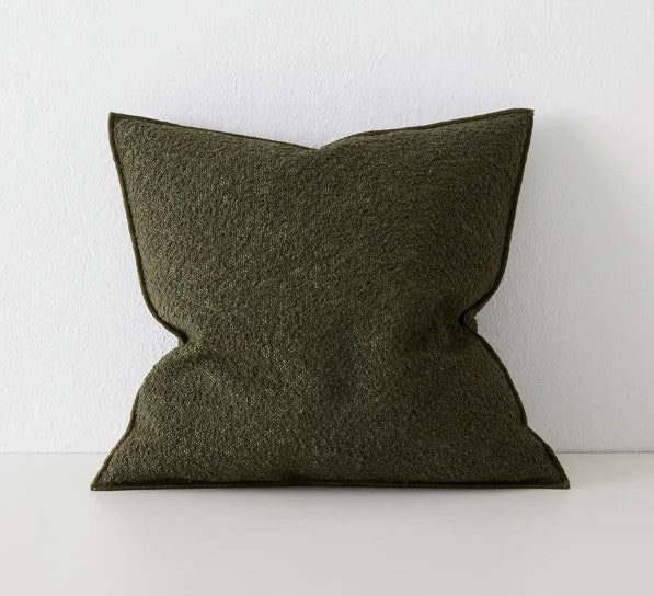 Alberto Boucle Cushion - Olive