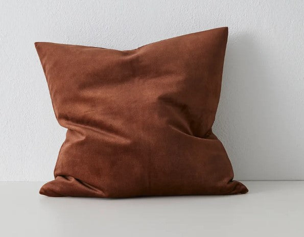 Ava Velvet Cushion - Cinnamon