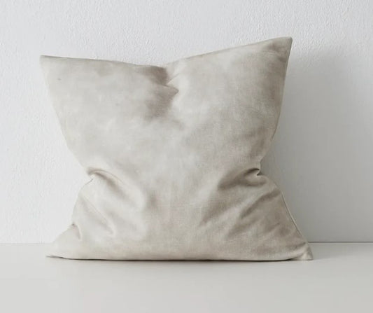 Ava Velvet Cushion - Ecru