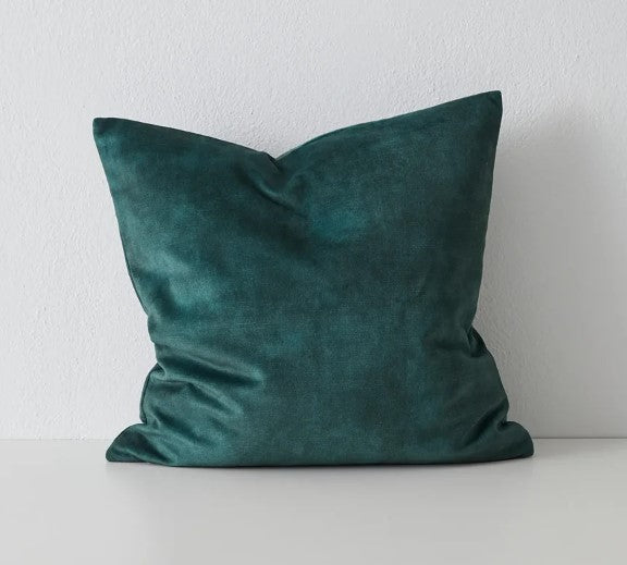 Ava Velvet Cushion - Emerald