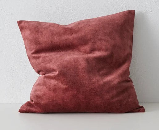 Ava Velvet Cushion - Madder