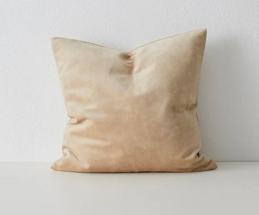 Ava Velvet Cushion - Nougat