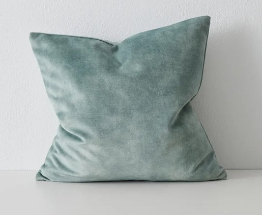 Ava Velvet Cushion - Seaglass