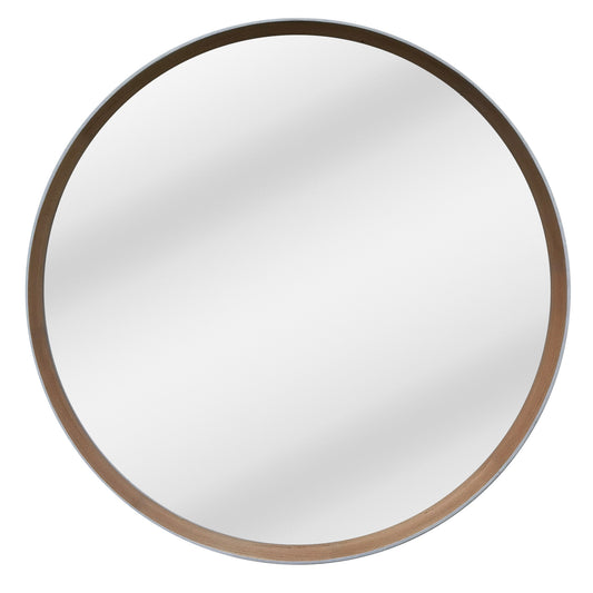 Frida Round Mirror - White & Oak Frame