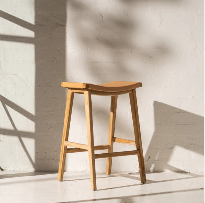 Kalinda Leather Barstool