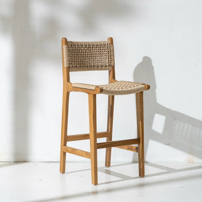 Khairi Woven Barstool - With Back