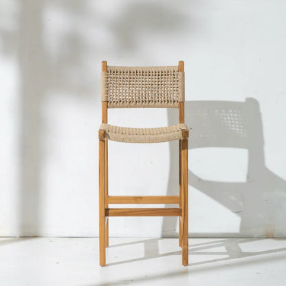 Khairi Woven Barstool - With Back