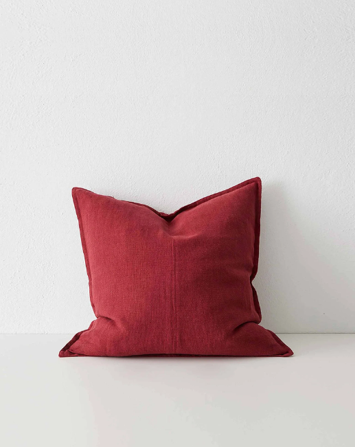 Como Linen Cushion - Rhubarb