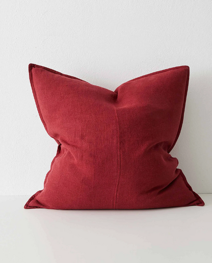 Como Linen Cushion - Rhubarb