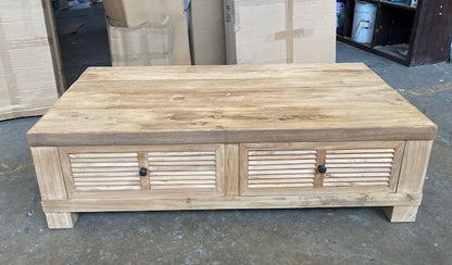 Louvre Recycled Elm Coffee Table - 2 Drawers