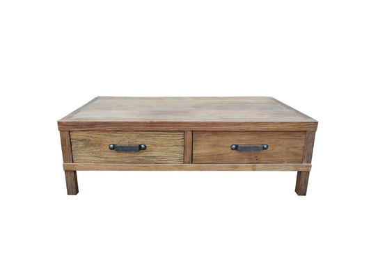 Recycled Elm Coffee Table - 2 Drawers